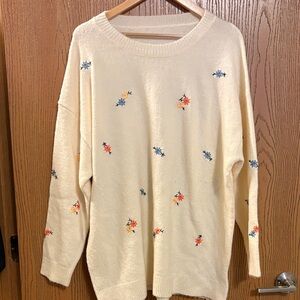 Cream floral sweater